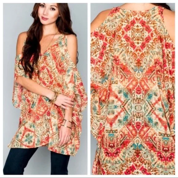 Show Me Your Mumu Peta-Boo Tunic in Santiago Sandstone - Picture 1 of 9
